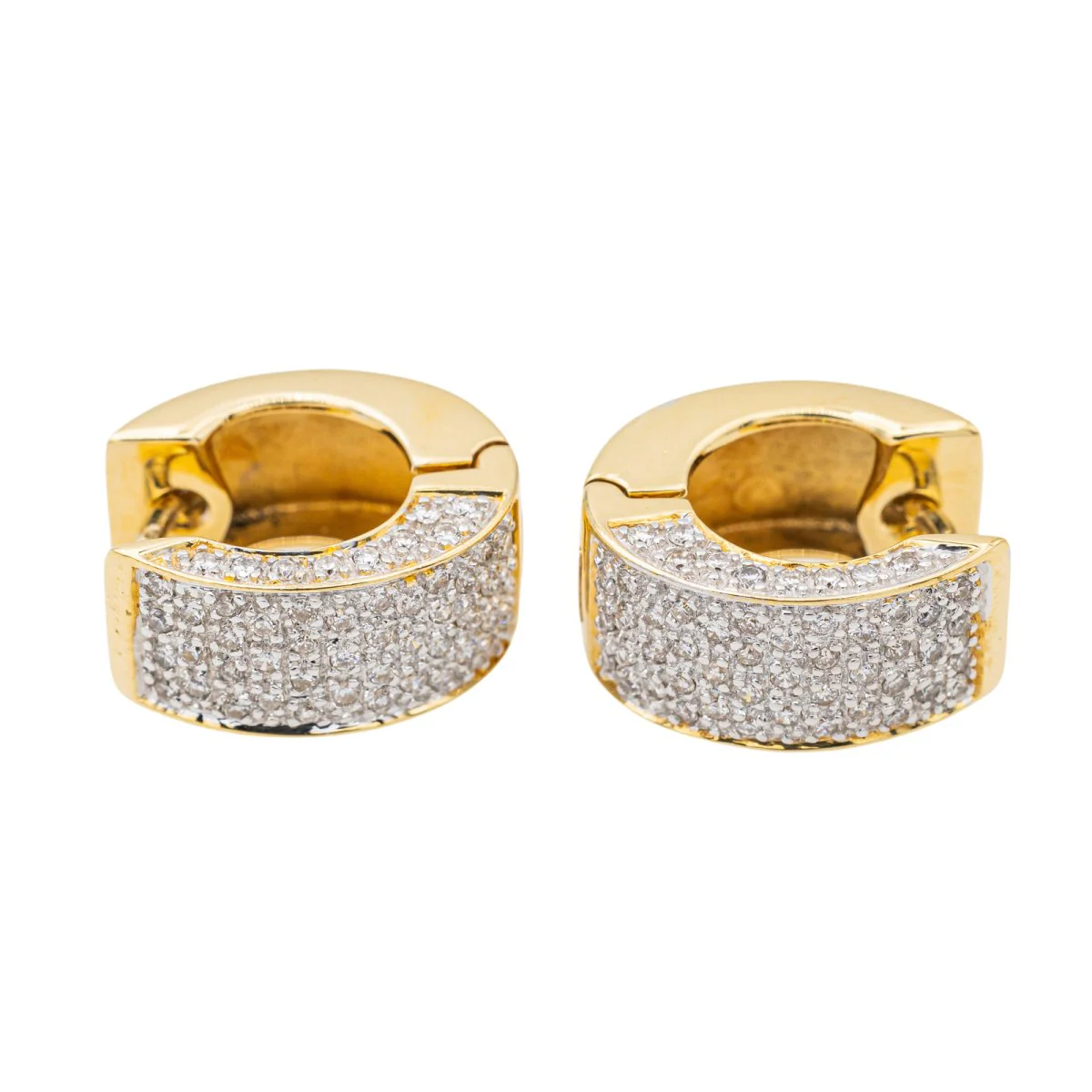 Boucles d'oreilles Créoles Or jaune Diamant - Image 4