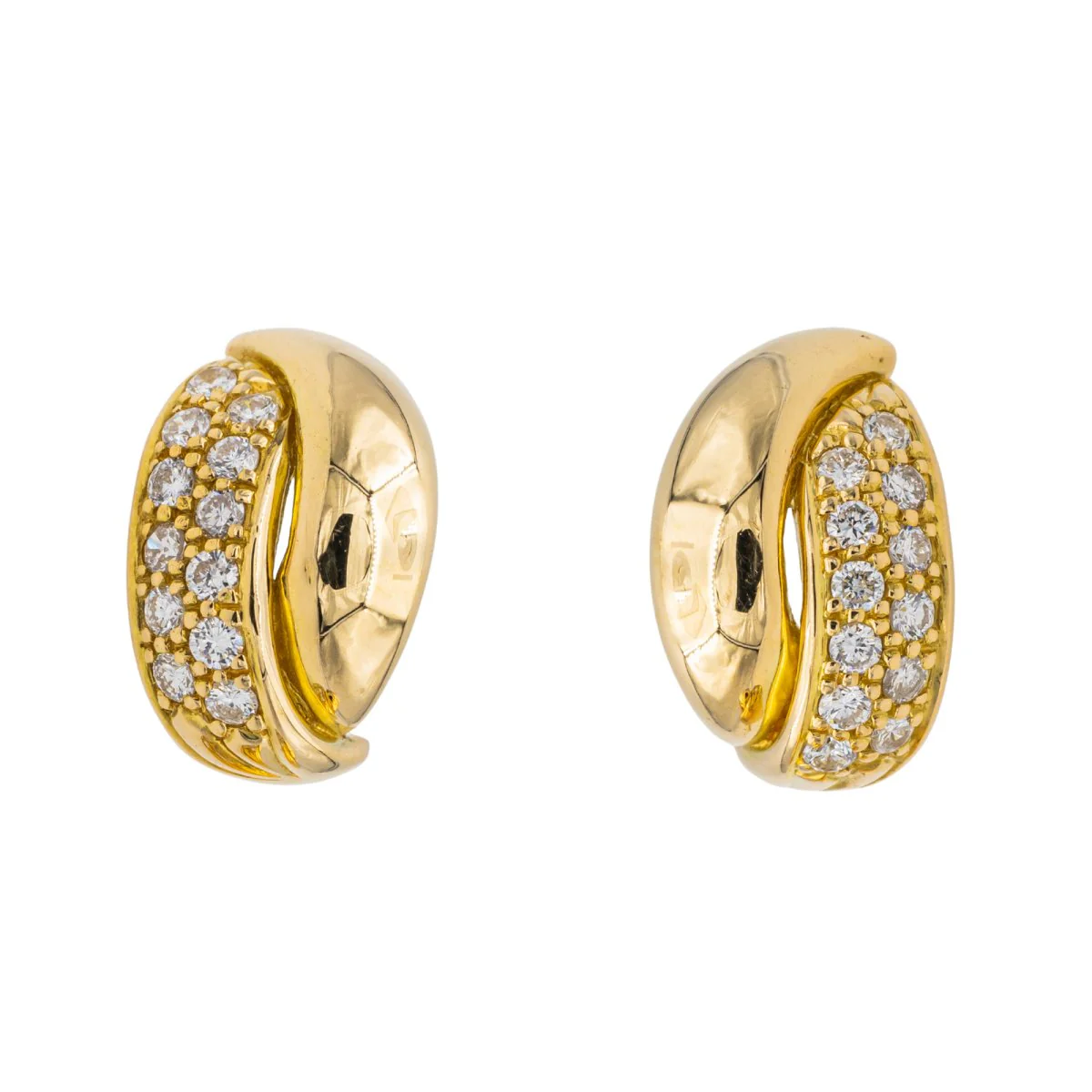 Boucles d'oreilles Créoles Or jaune Diamant