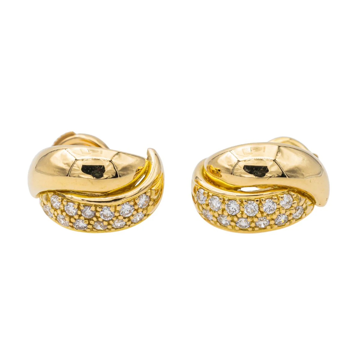 Boucles d'oreilles Créoles Or jaune Diamant - Image 4