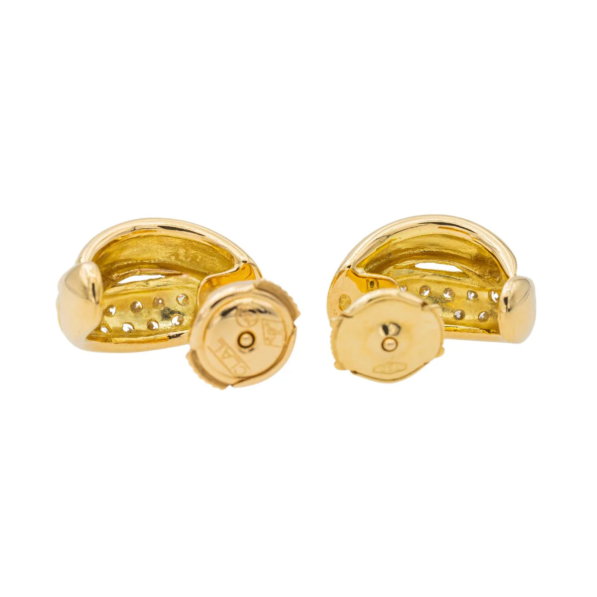 Boucles d'oreilles Créoles Or jaune Diamant - Image 5