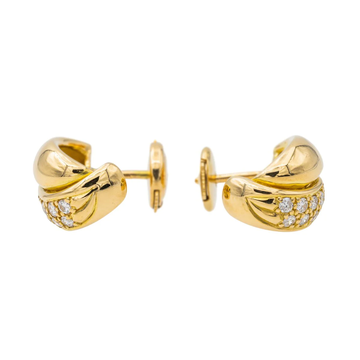 Boucles d'oreilles Créoles Or jaune Diamant - Image 6
