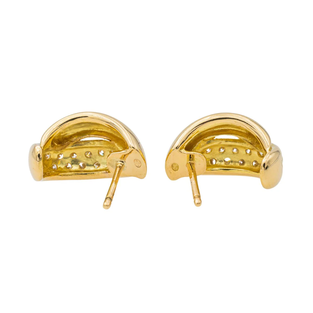 Boucles d'oreilles Créoles Or jaune Diamant - Image 7