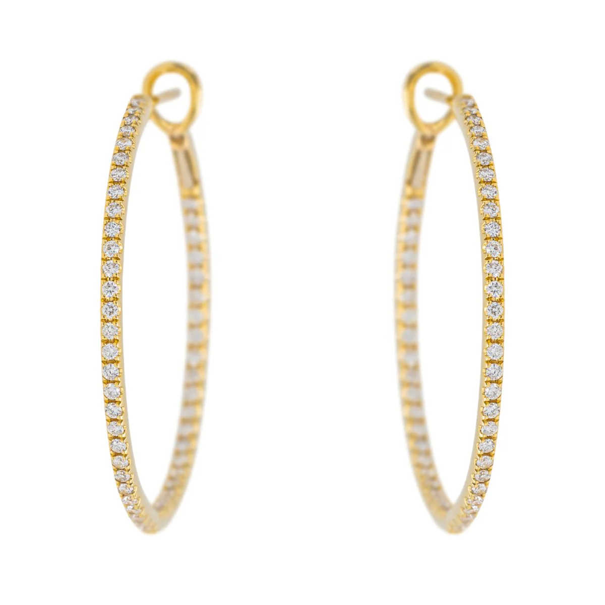 Boucles d'oreilles Créoles Or jaune Diamant