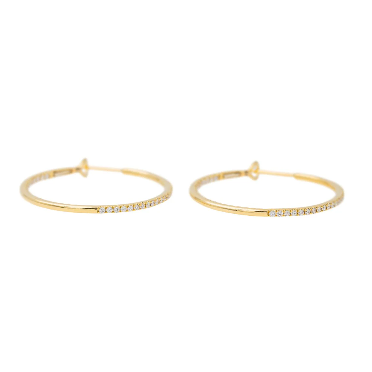 Boucles d'oreilles Créoles Or jaune Diamant - Image 4