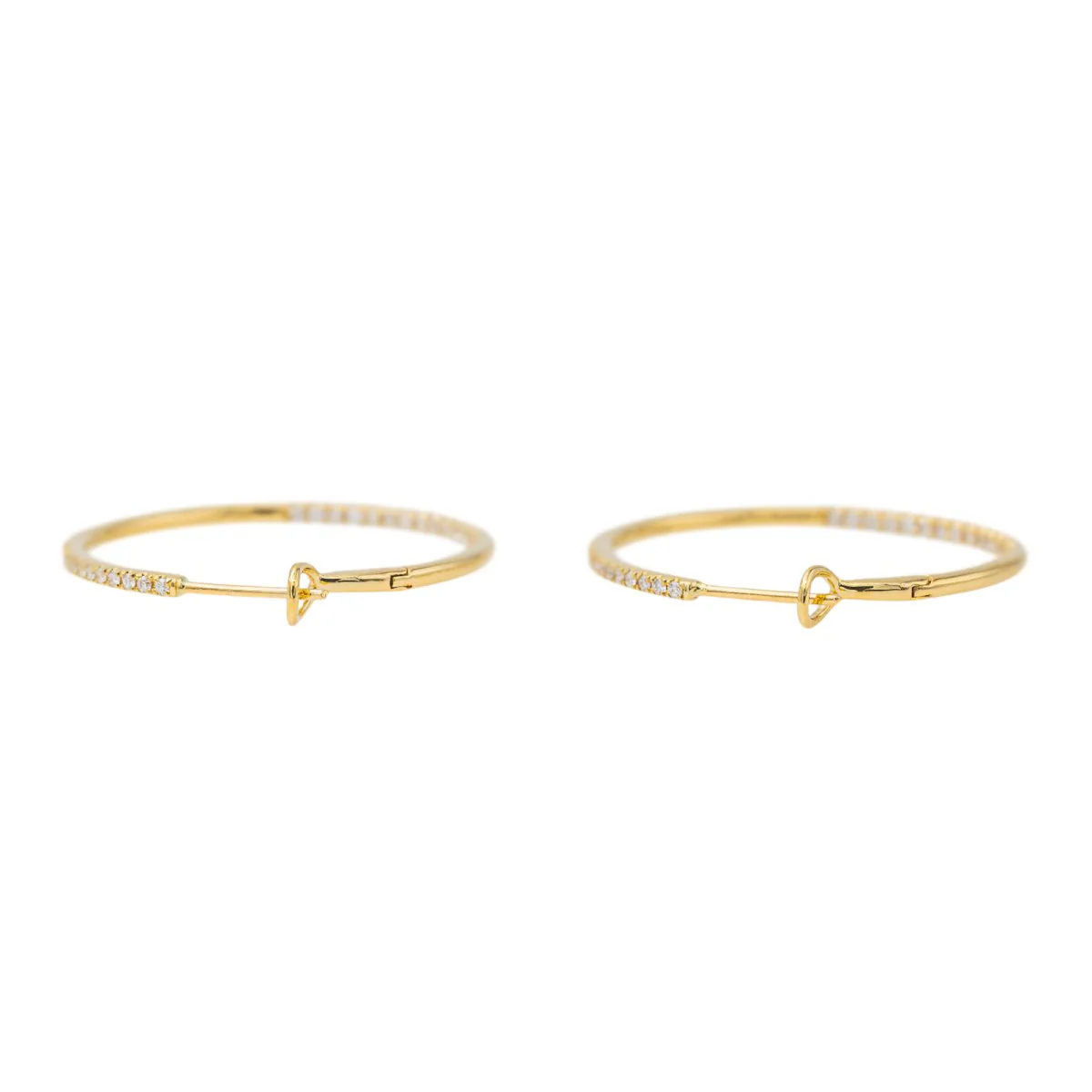 Boucles d'oreilles Créoles Or jaune Diamant - Image 6