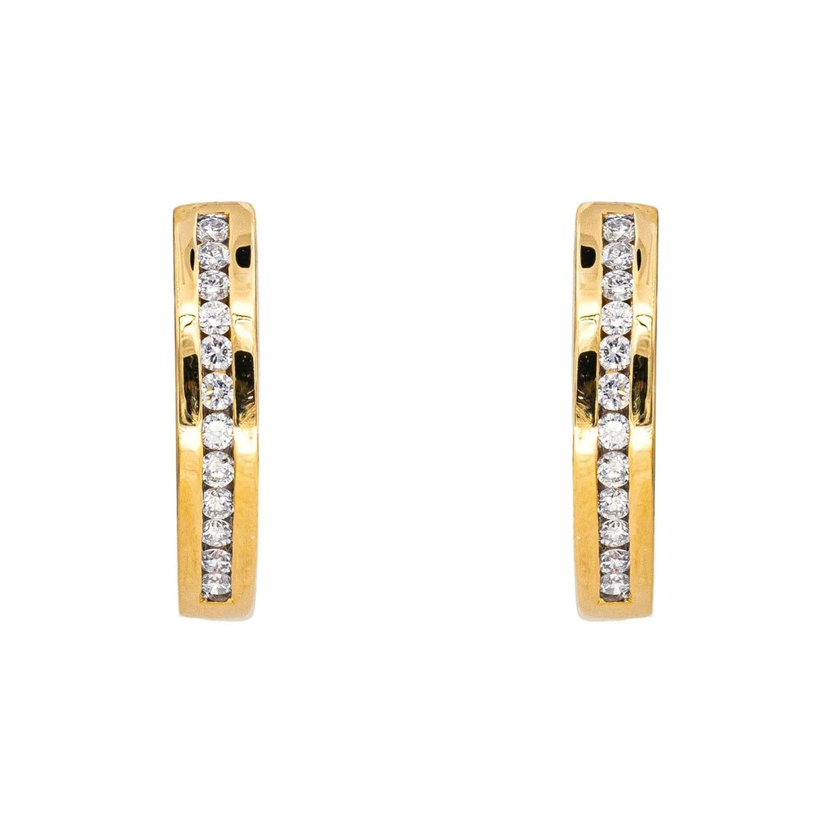 Boucles d'oreilles Créoles en or jaune et diamant