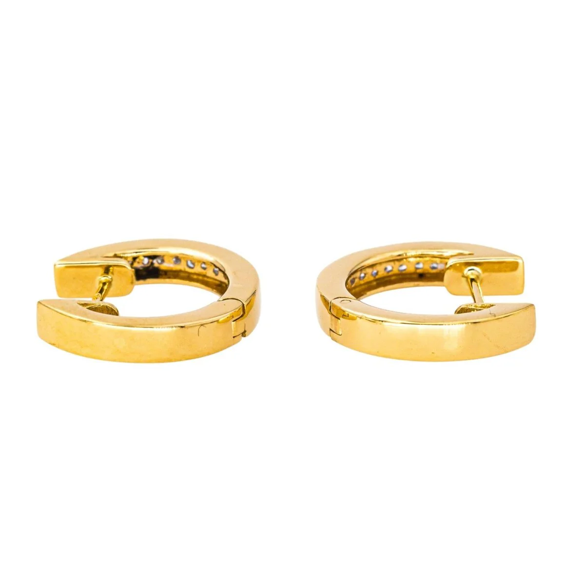 Boucles d'oreilles Créoles en or jaune et diamant - Image 5