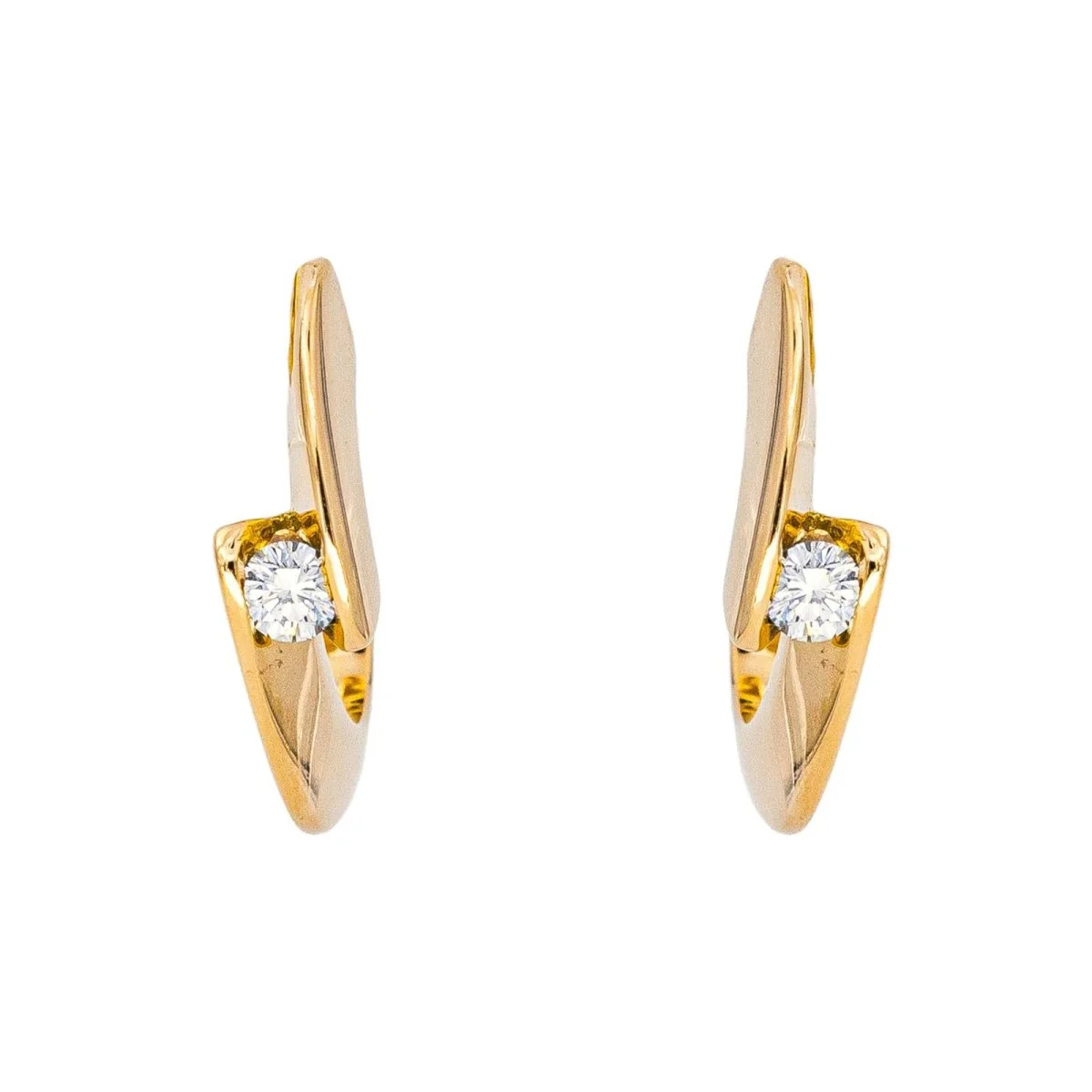Boucles d'oreilles Créoles en or jaune et diamants