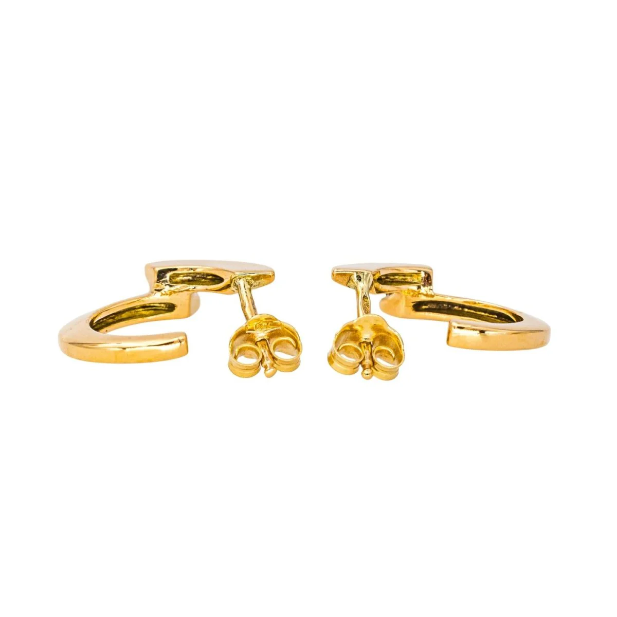 Boucles d'oreilles Créoles en or jaune et diamants - Image 6