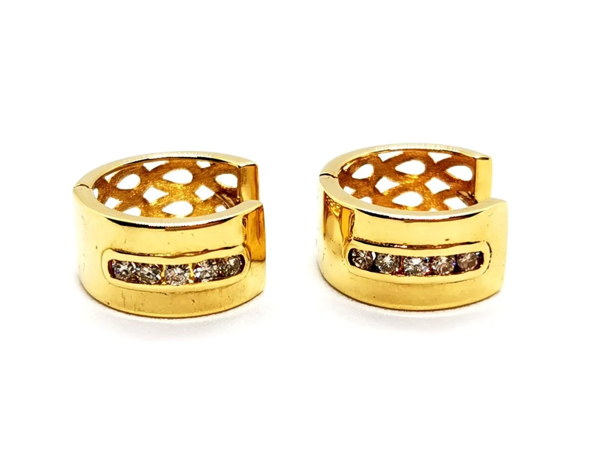 Boucles d'oreilles Créoles Or jaune Diamant