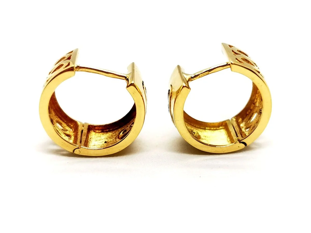 Boucles d'oreilles Créoles Or jaune Diamant - Image 4