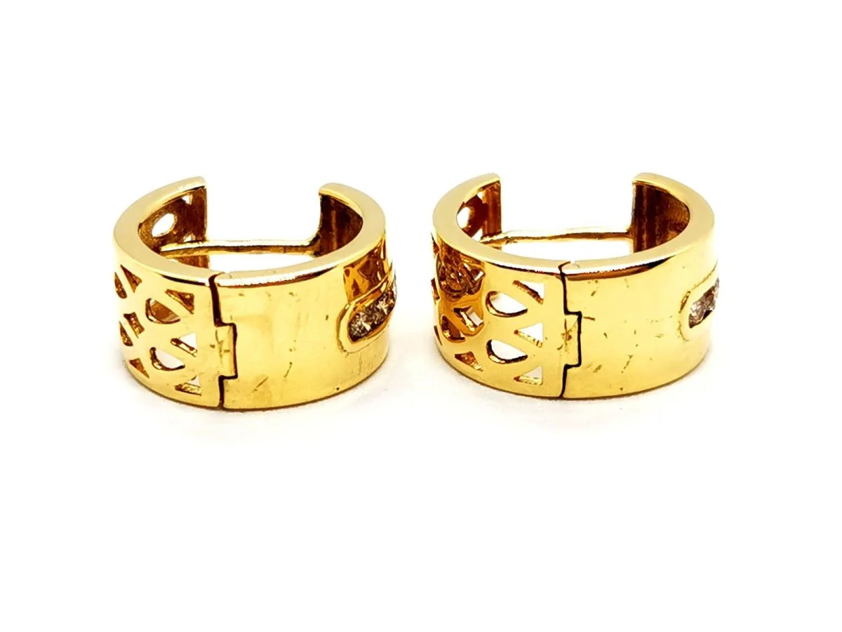 Boucles d'oreilles Créoles Or jaune Diamant - Image 5