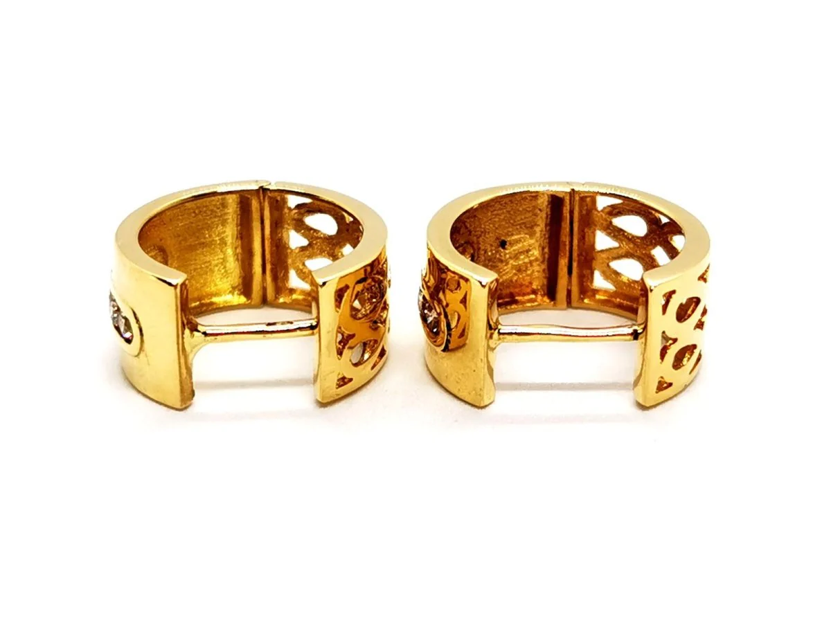 Boucles d'oreilles Créoles Or jaune Diamant - Image 7