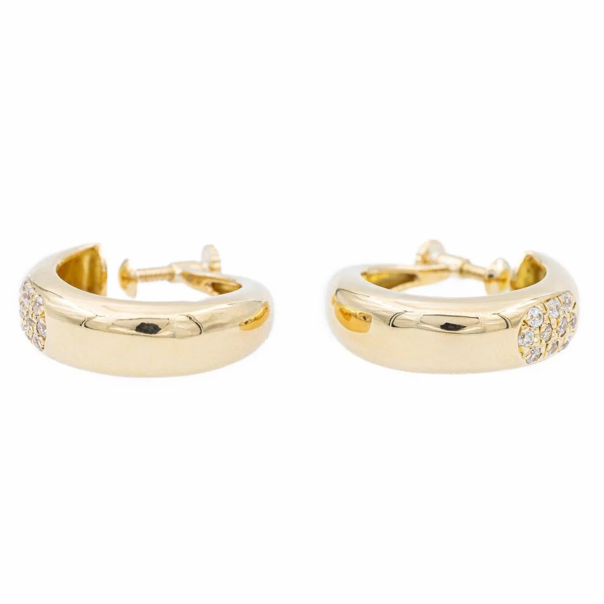 Boucles d'oreilles Créoles Or jaune Diamant - Image 7