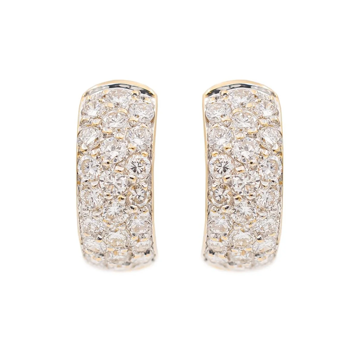 Boucles d'oreilles Créoles en or jaune et diamants