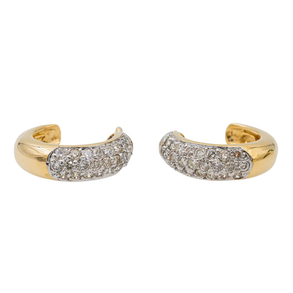 Boucles d'oreilles Créoles en or jaune et diamants - Image 3