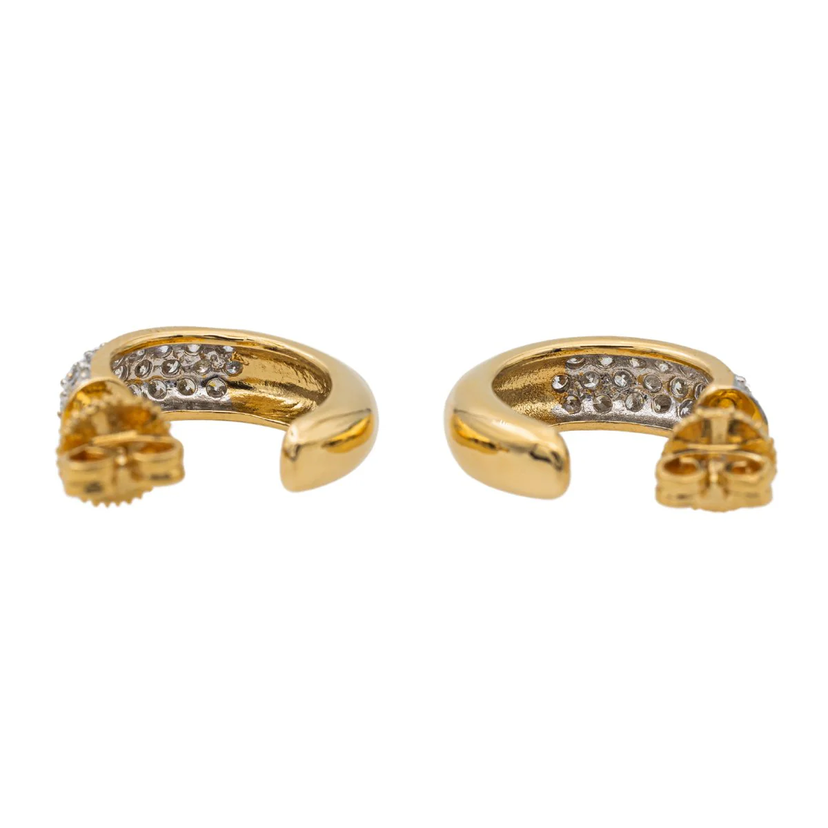 Boucles d'oreilles Créoles en or jaune et diamants - Image 6