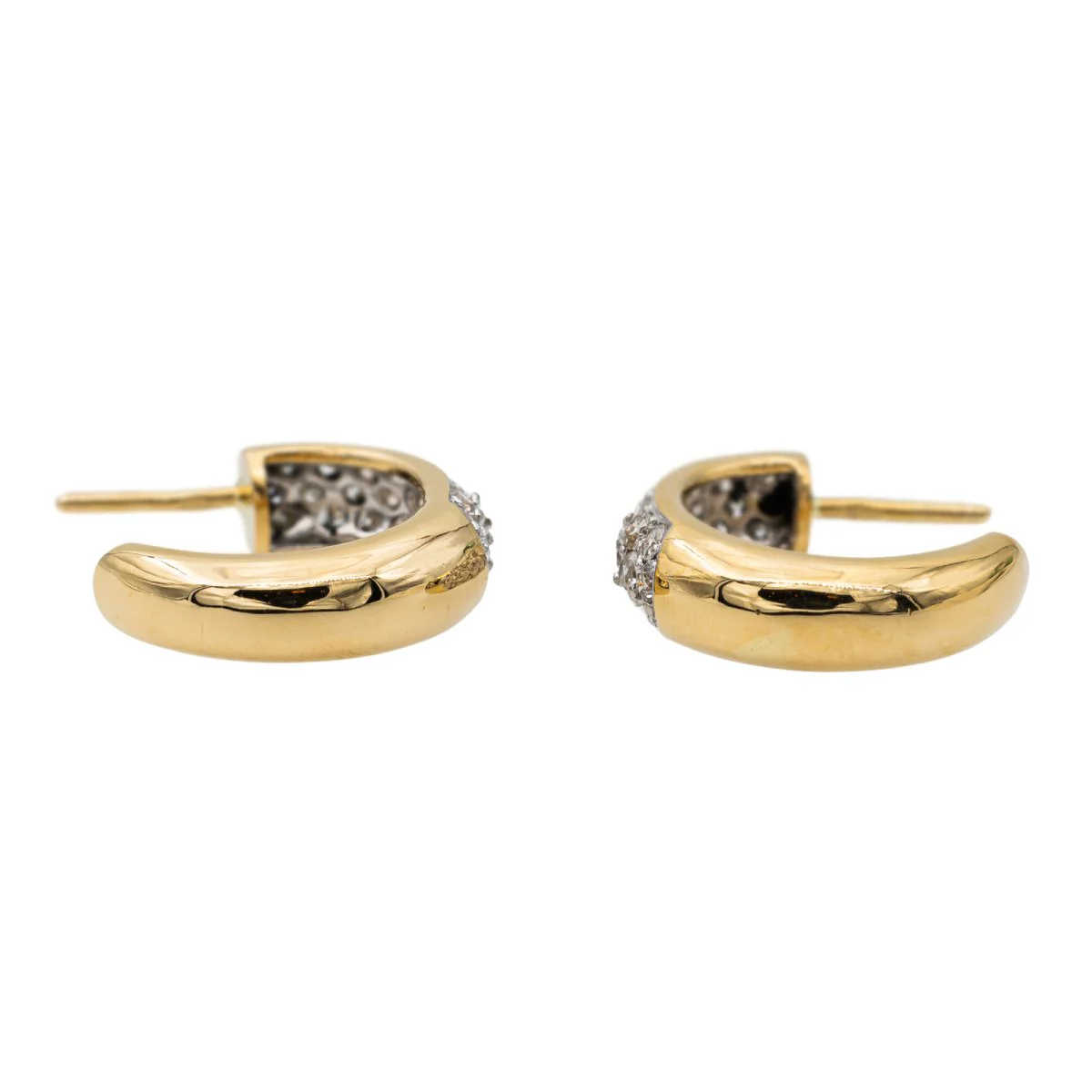 Boucles d'oreilles Créoles en or jaune et diamants - Image 7