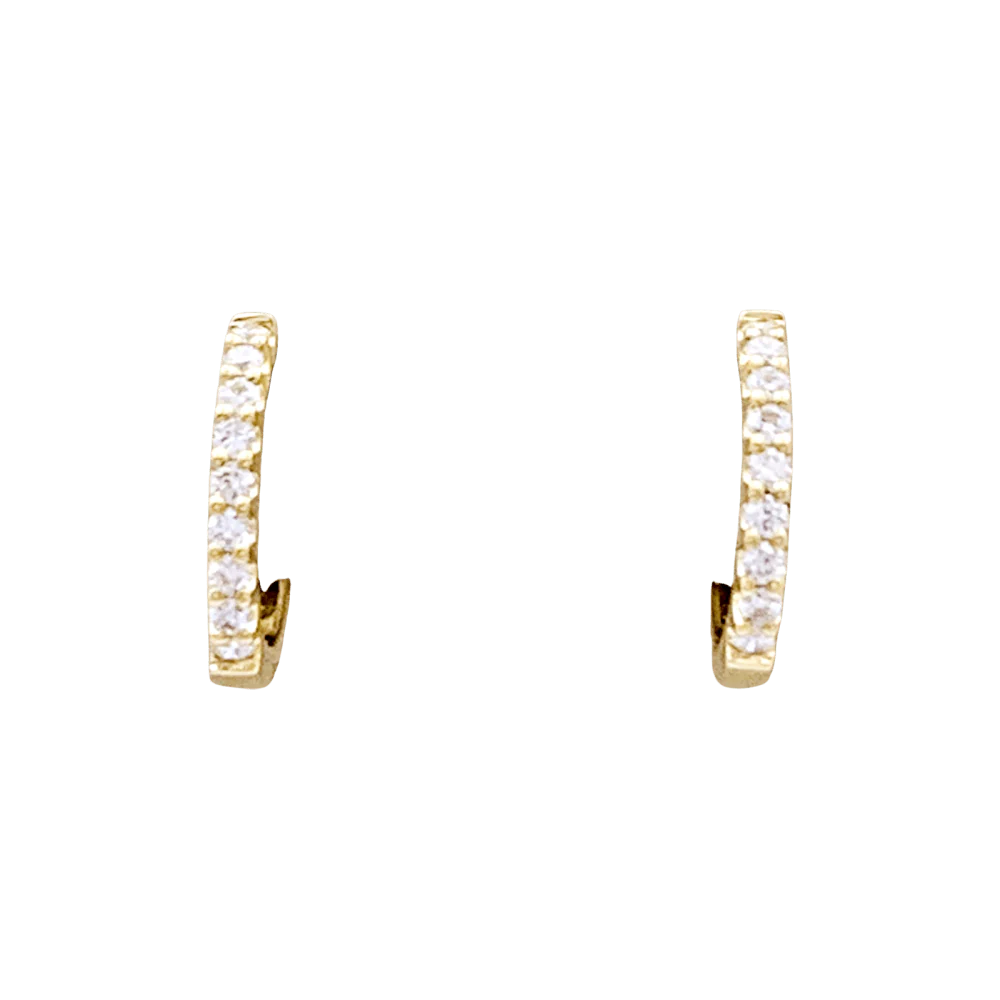 Boucles d'oreilles Créoles en or jaune et diamants