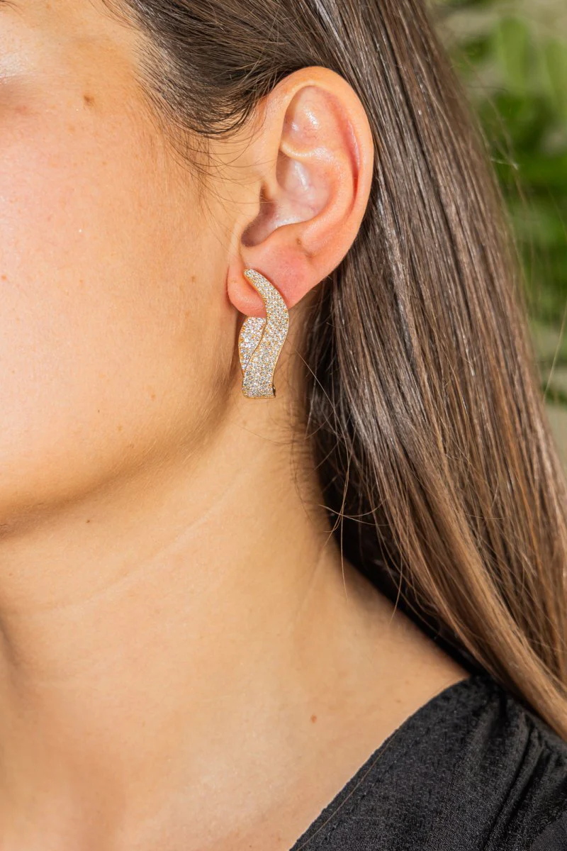 Boucles d'oreilles Créoles Or rose Diamant - Image 2