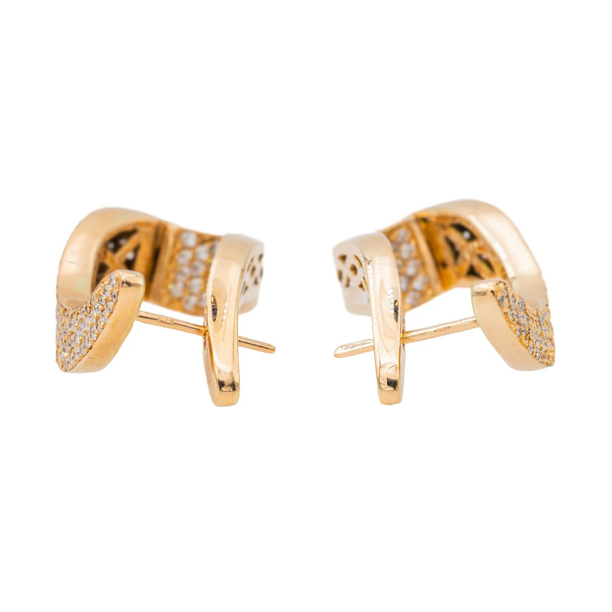Boucles d'oreilles Créoles Or rose Diamant - Image 5