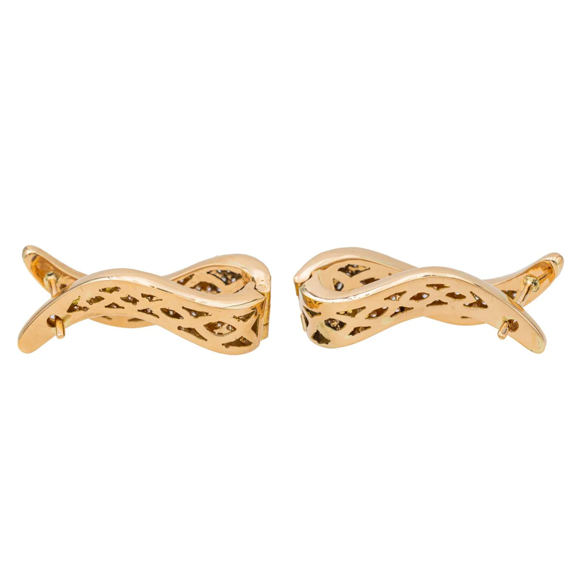 Boucles d'oreilles Créoles Or rose Diamant - Image 6