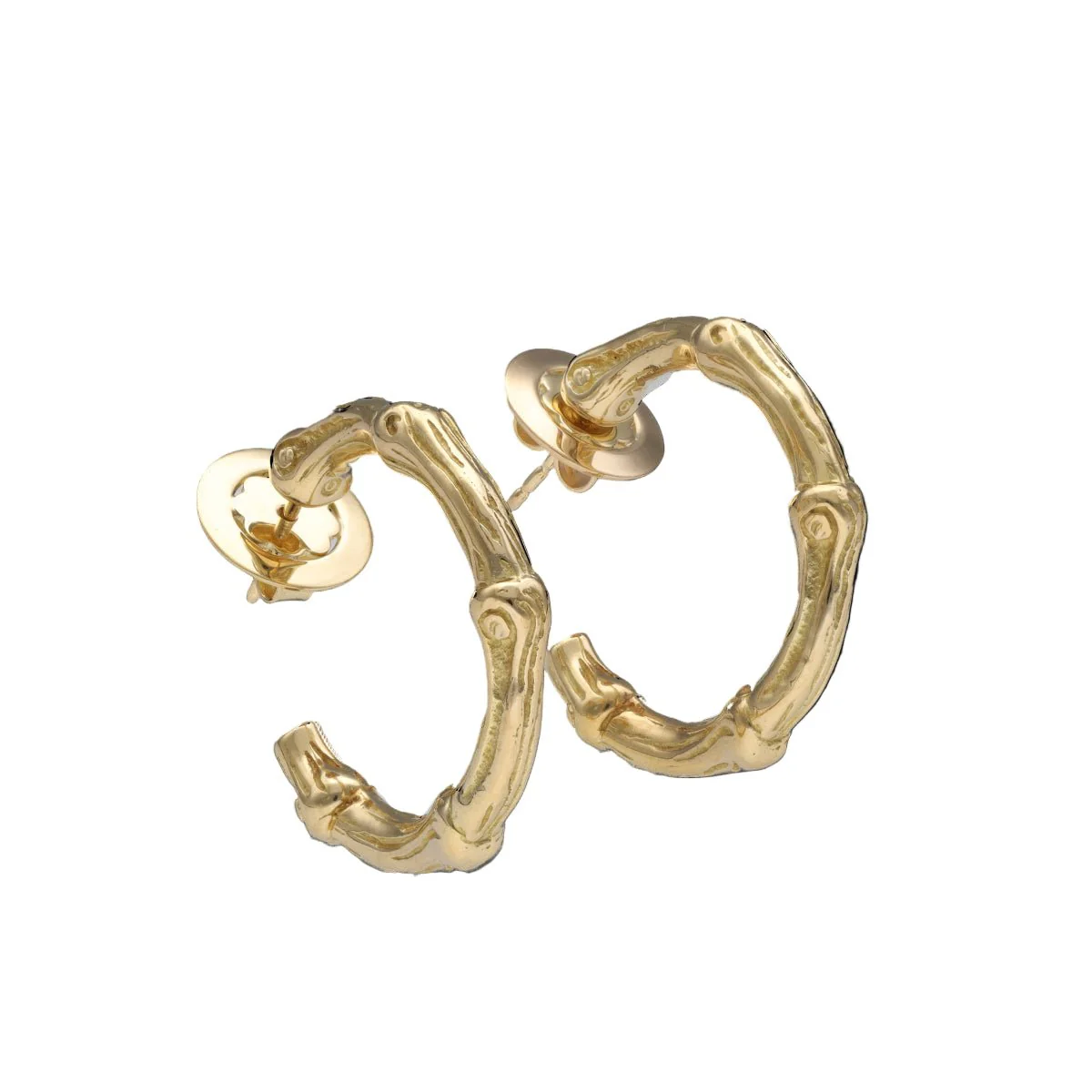 Boucles d'oreilles Créoles TIFFANY & CO. Bambou en or jaune - Image 3