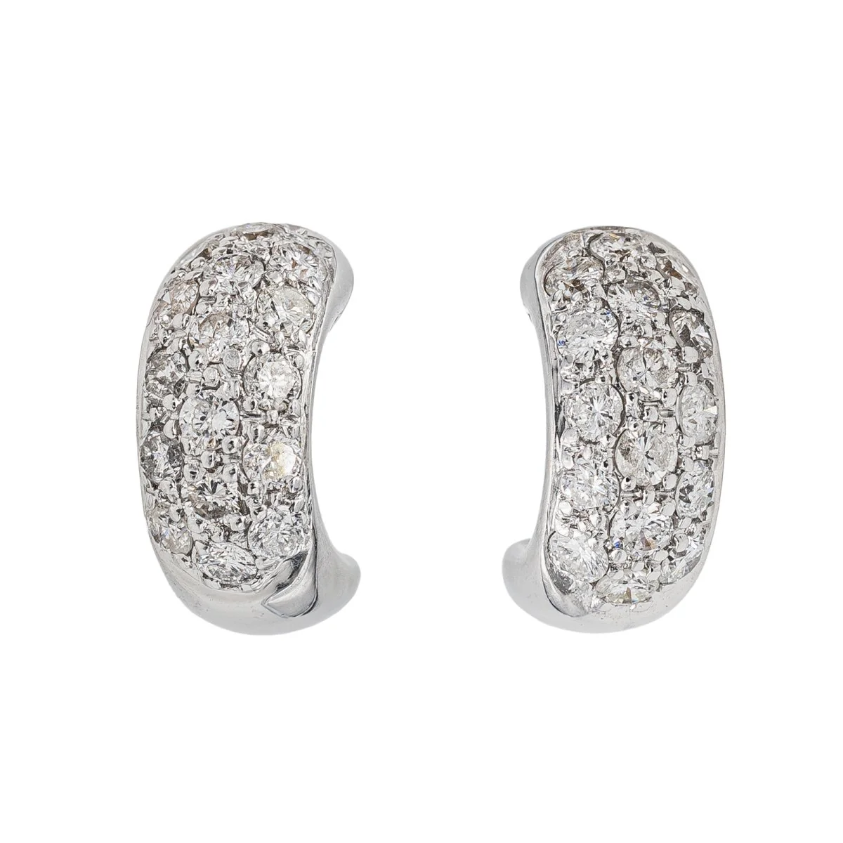Boucles d'oreilles Demi créoles Or blanc Diamant