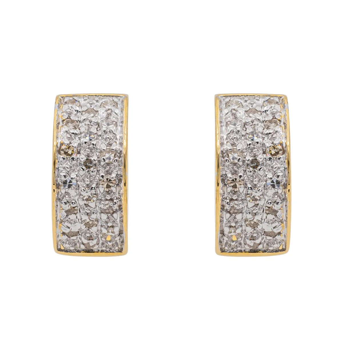 Boucles d'oreilles Demi créoles Or jaune Diamant