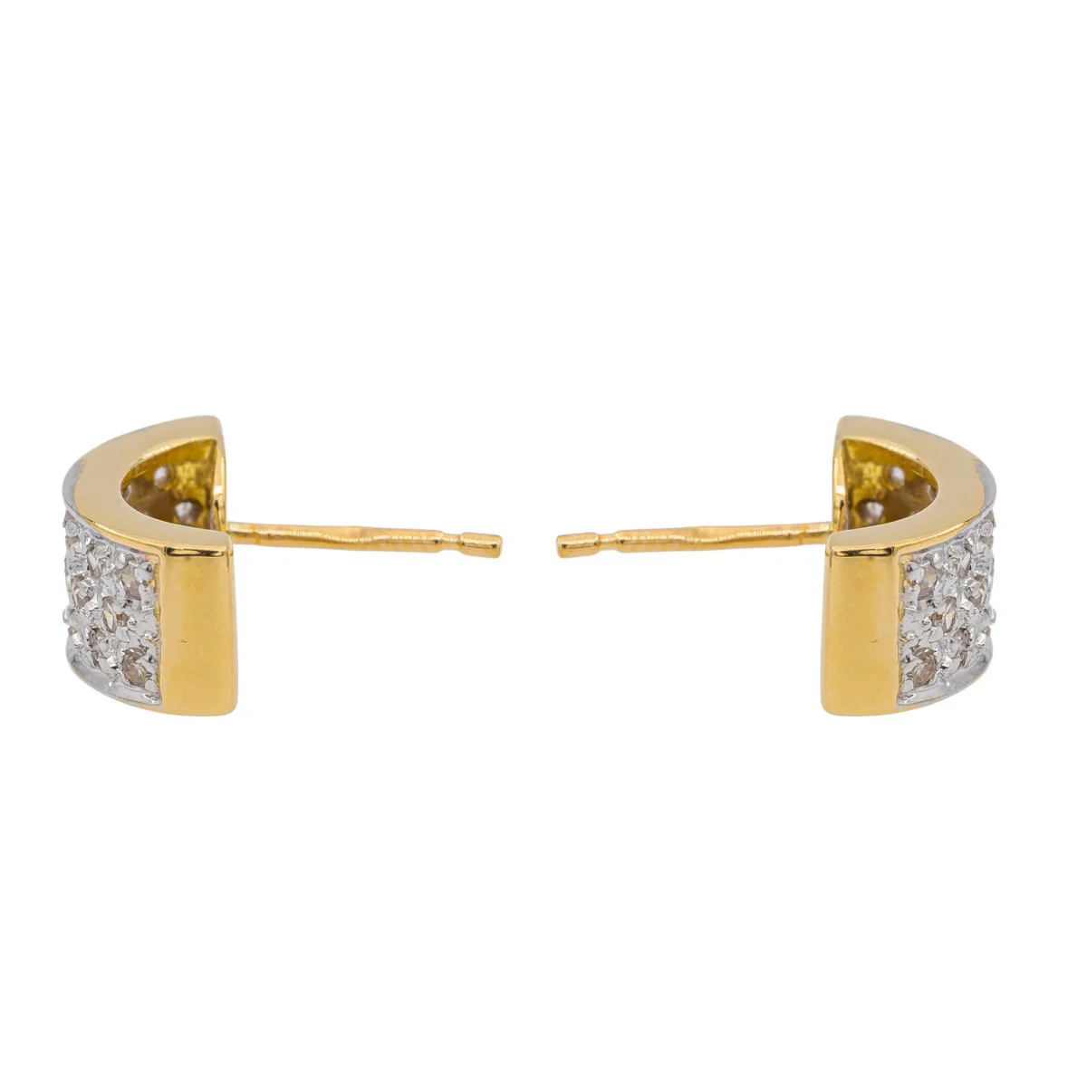 Boucles d'oreilles Demi créoles Or jaune Diamant - Image 5