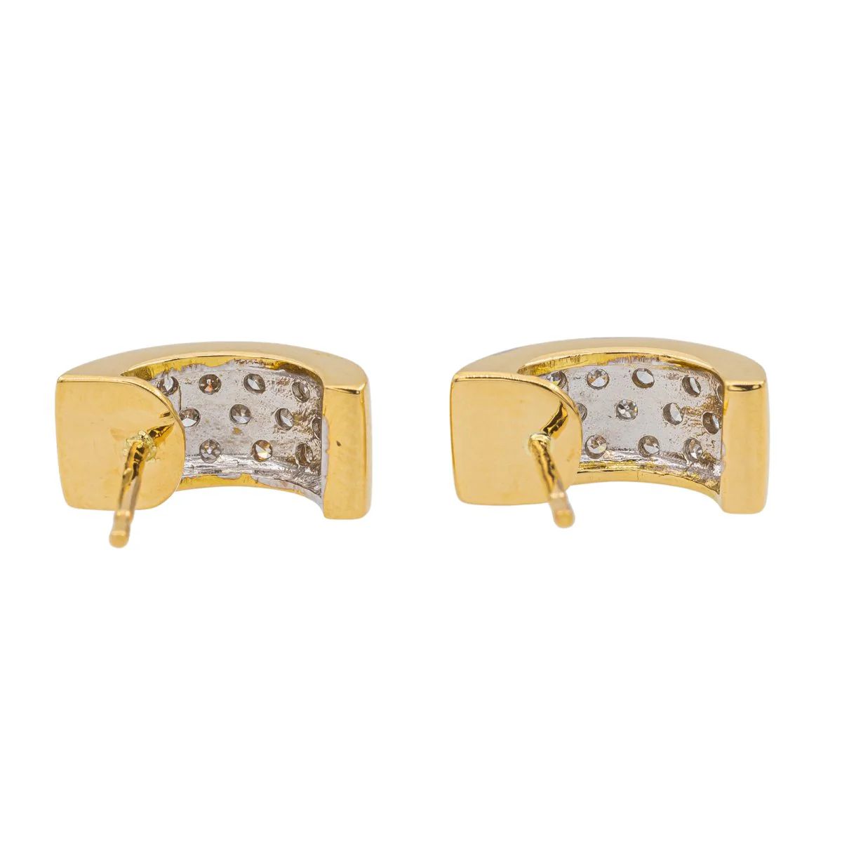 Boucles d'oreilles Demi créoles Or jaune Diamant - Image 7