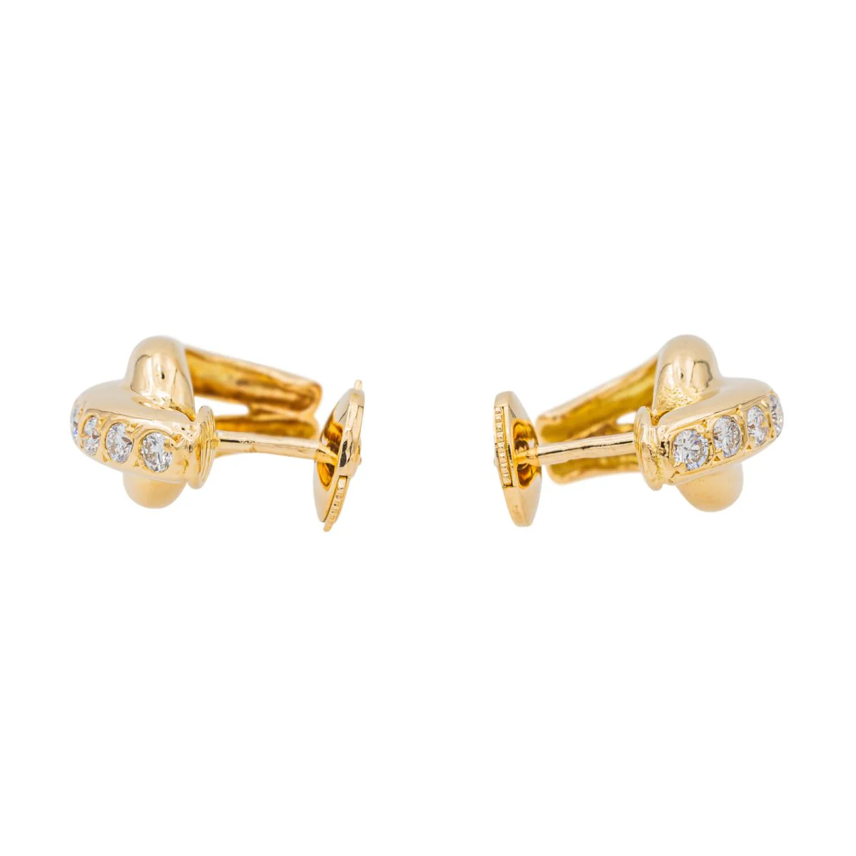 Boucles d'oreilles Demi créoles Or Jaune Diamant - Image 6