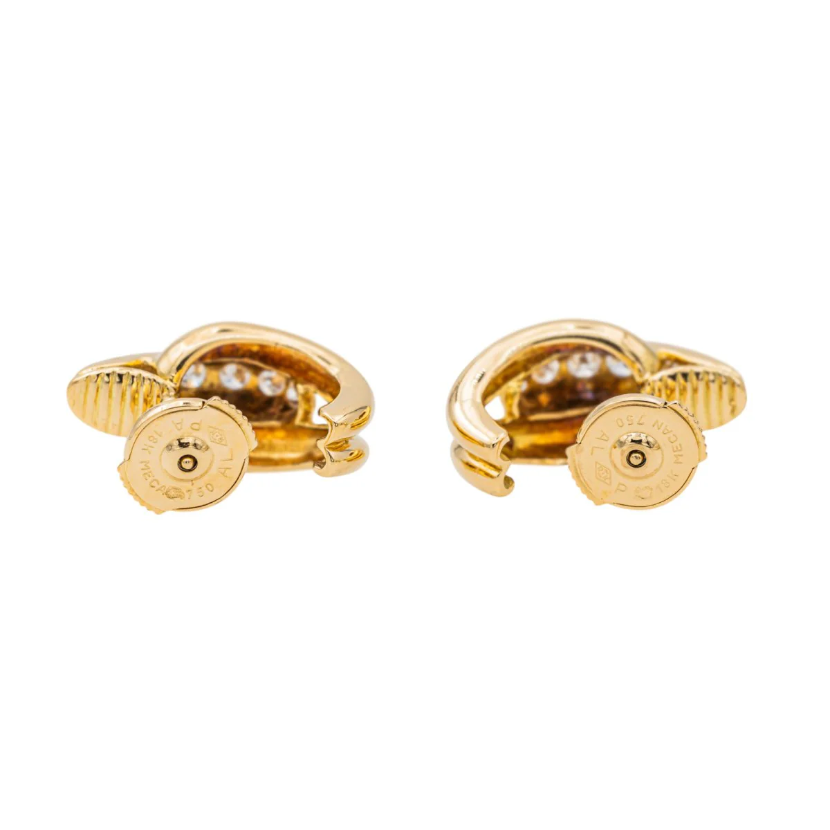 Boucles d'oreilles Demi créoles Or Jaune Diamant - Image 7