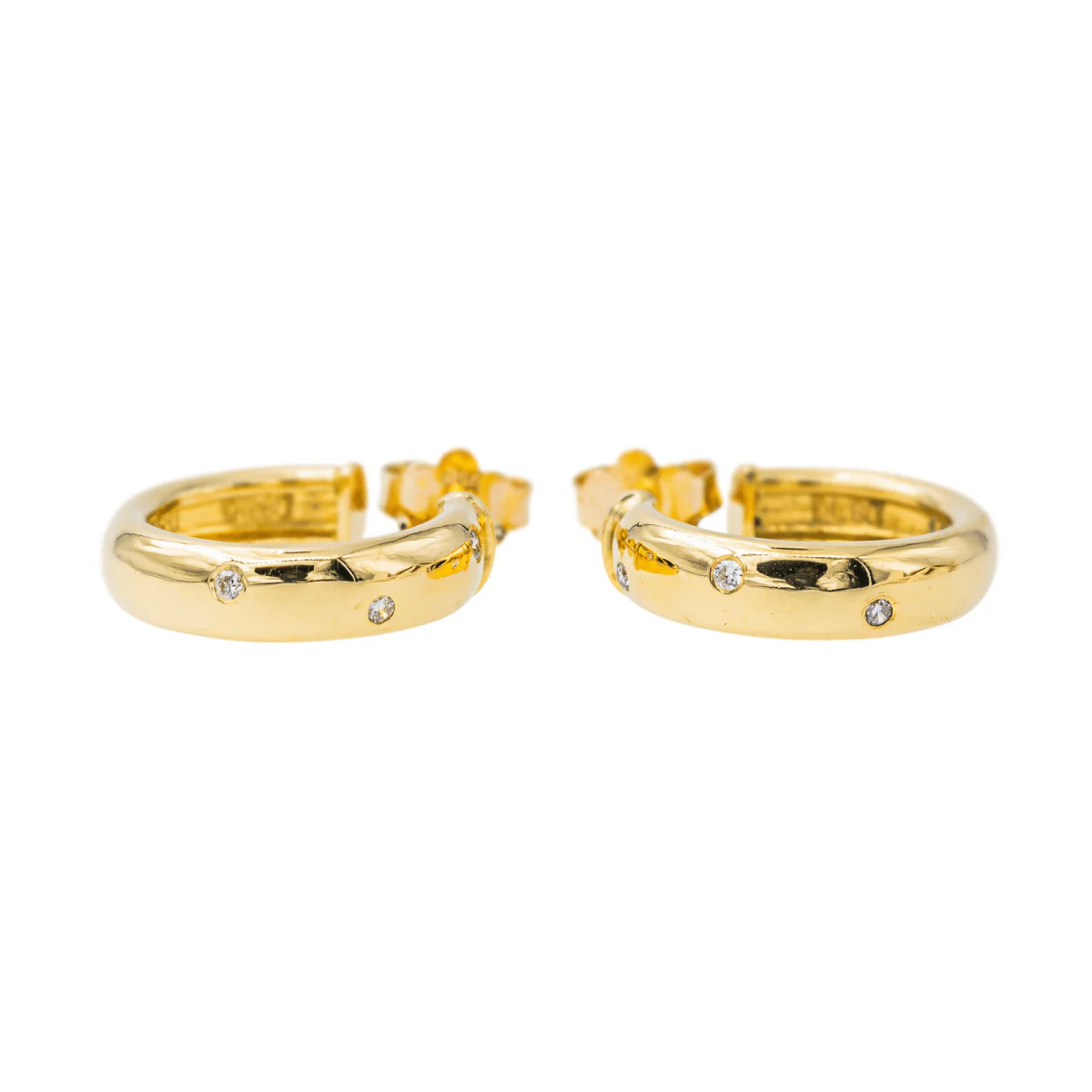Boucles d'oreilles Demi-créoles Or jaune Diamant - Image 3