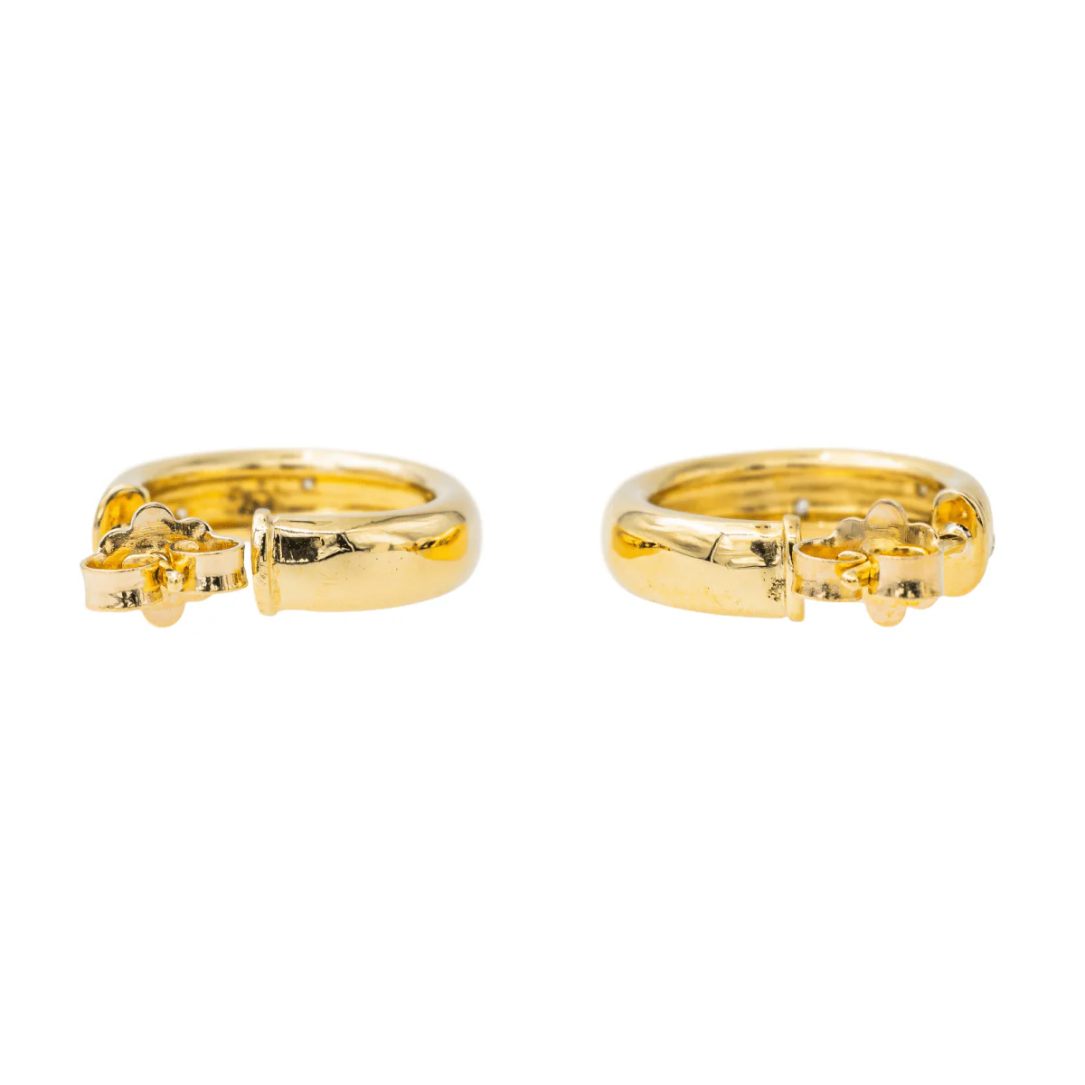 Boucles d'oreilles Demi-créoles Or jaune Diamant - Image 4