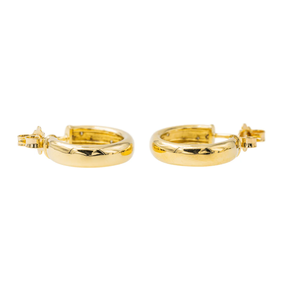 Boucles d'oreilles Demi-créoles Or jaune Diamant - Image 5