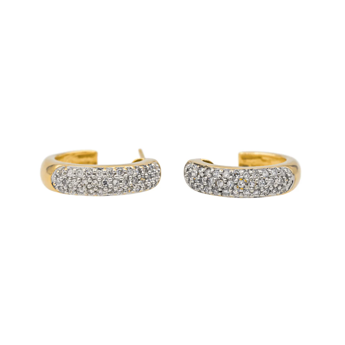 Boucles d'oreilles Demi-créoles en or jaune et diamants - Image 3