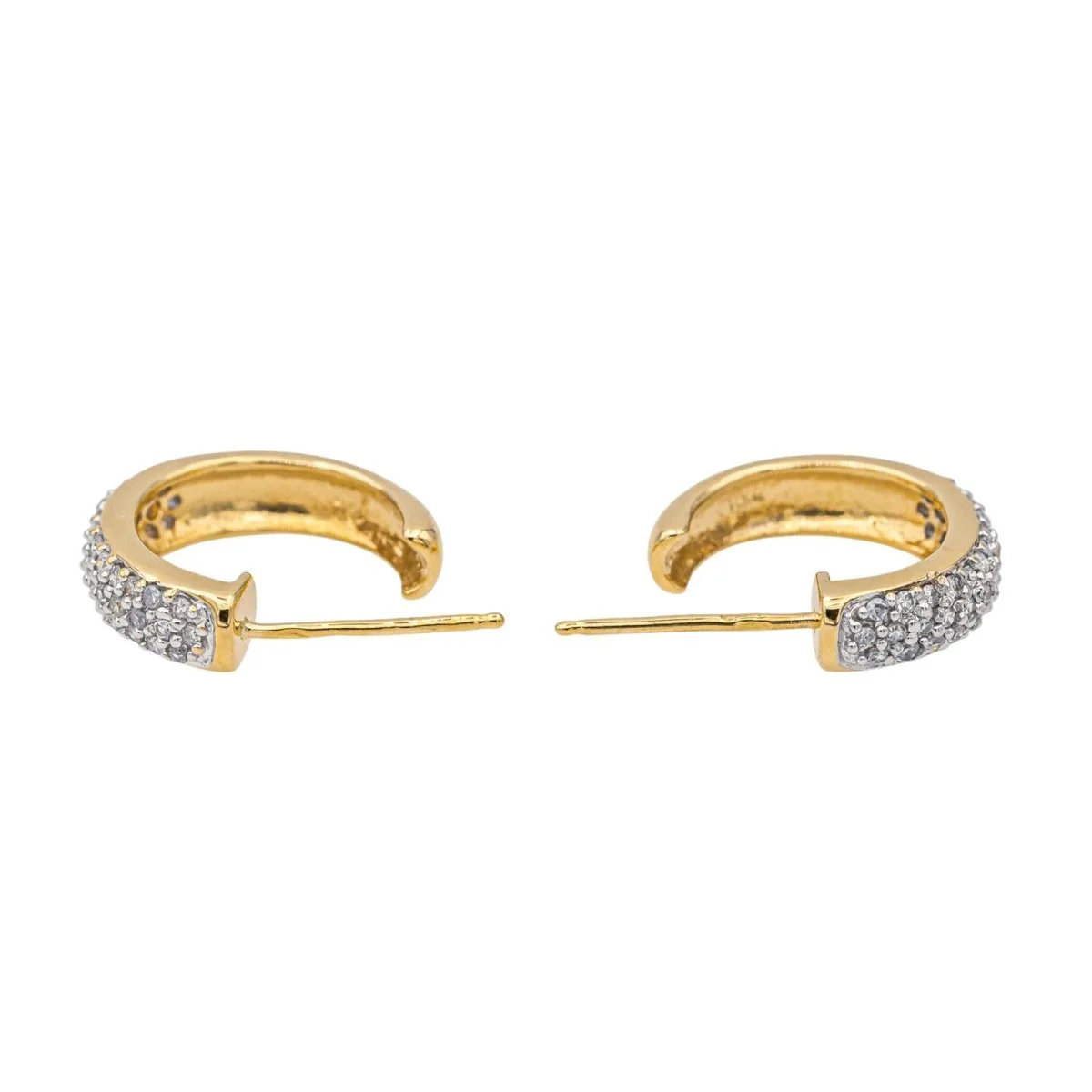 Boucles d'oreilles Demi-créoles en or jaune et diamants - Image 4