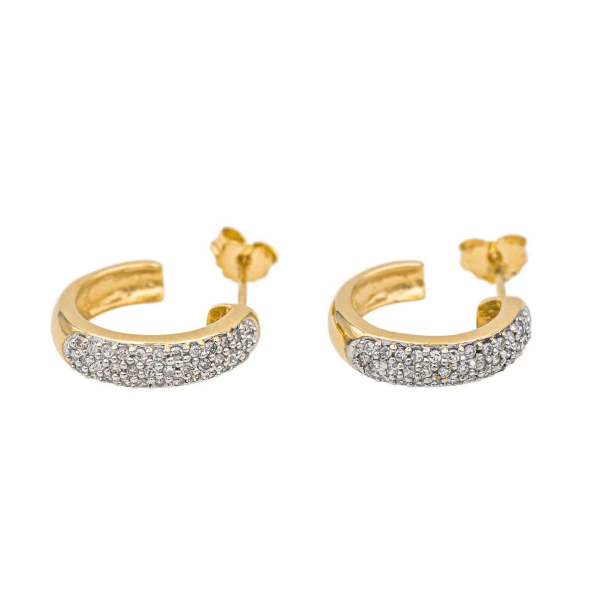 Boucles d'oreilles Demi-créoles en or jaune et diamants - Image 5