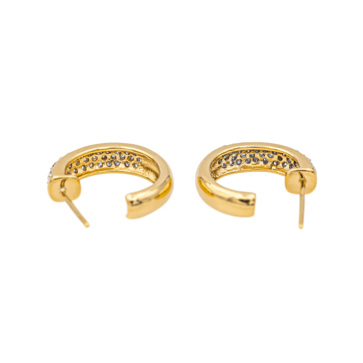 Boucles d'oreilles Demi-créoles en or jaune et diamants - Image 6
