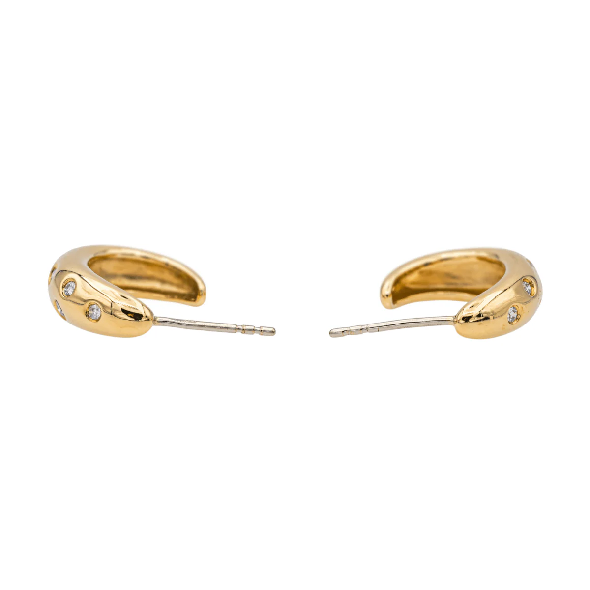 Boucles d'oreilles Demi-créoles en or jaune et diamants - Image 5