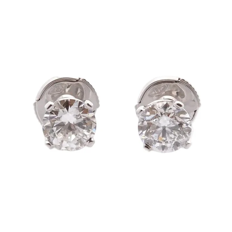 Boucles d'oreilles Puces en or blanc et diamants