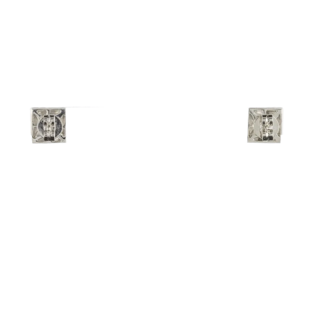 Boucles d'oreilles Puces en or blanc et diamants - Image 4