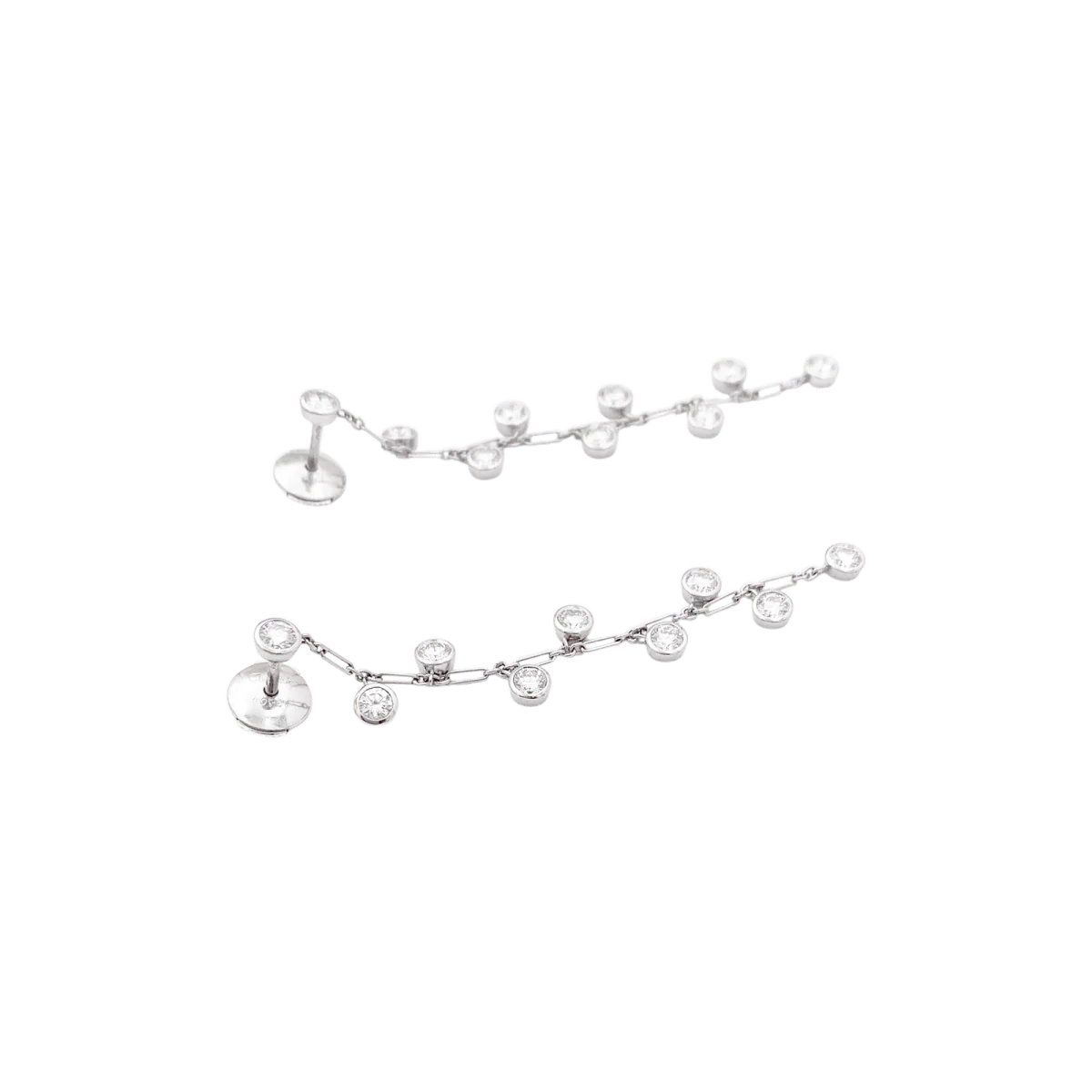 Boucles d'oreilles DIOR "Baby diamants" en or blanc et diamants - Image 3