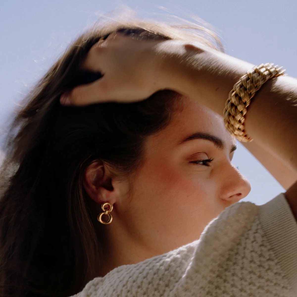 Boucles d'oreilles Clou DIOR en or jaune - Image 2