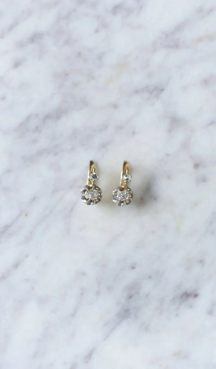 Dormeuses anciennes diamants 0.50 Ct - Image 4