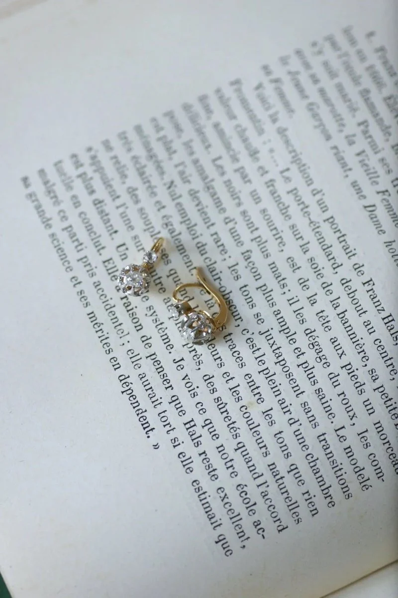Dormeuses anciennes diamants 0.50 Ct - Image 9