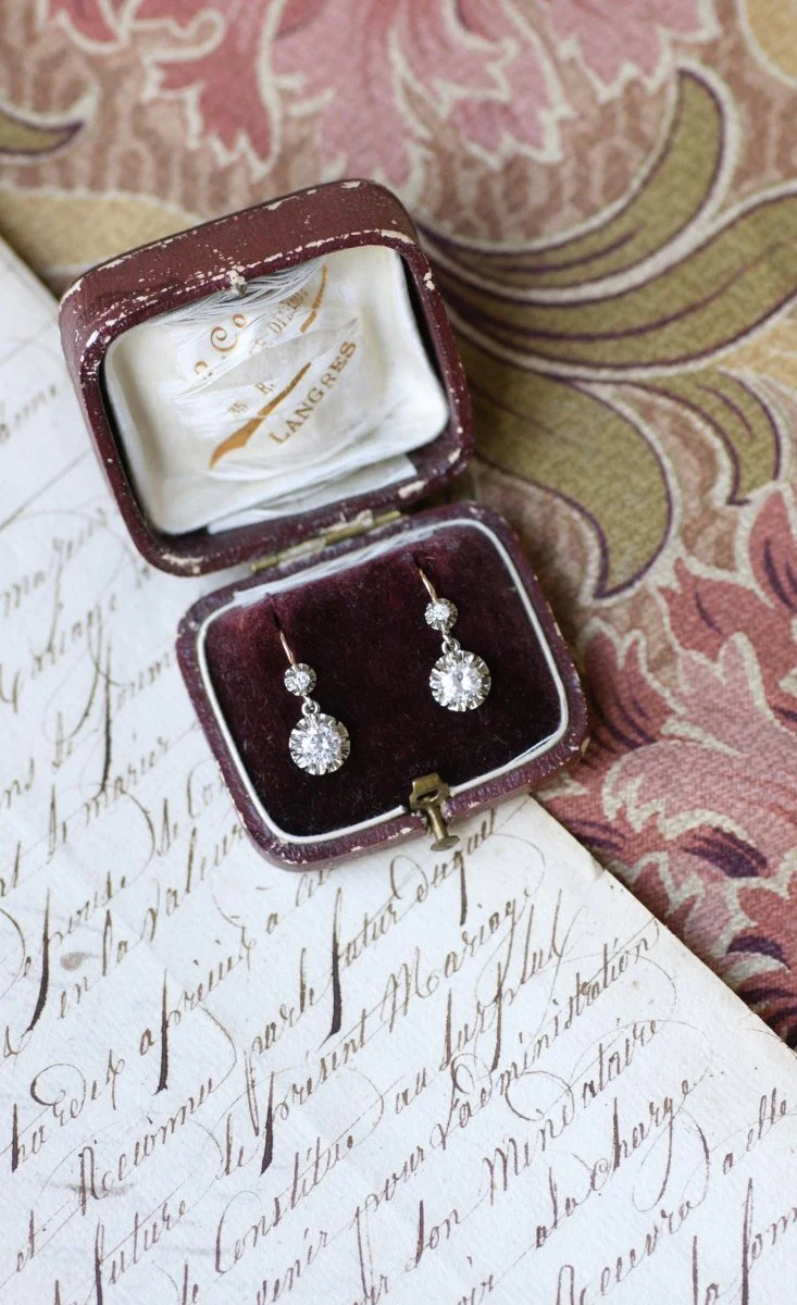 Dormeuses Art Déco Or et Diamants 0.90 Ct - Image 4