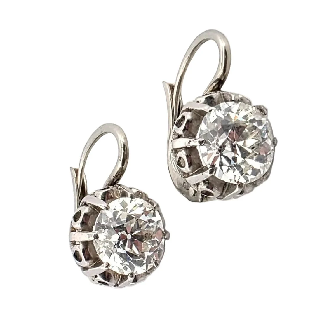 Boucles d'oreilles Dormeuses en or blanc et diamants