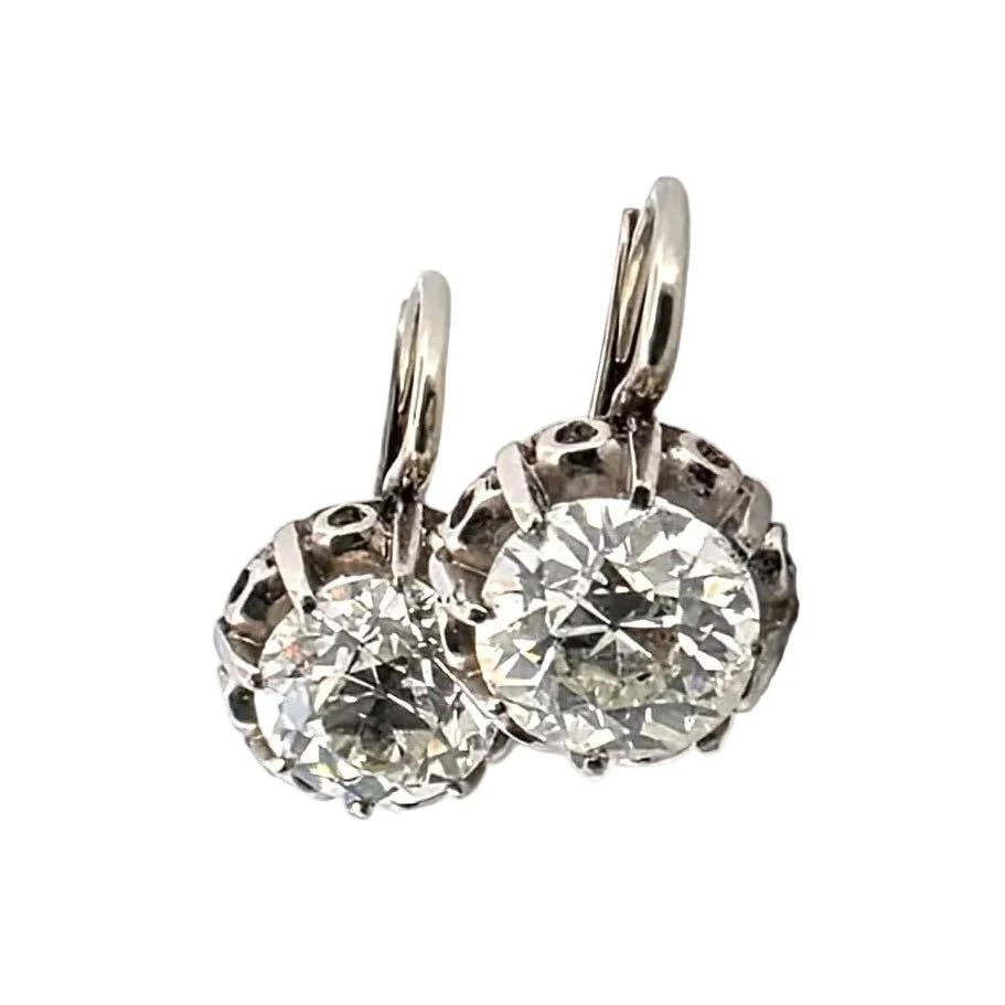 Boucles d'oreilles Dormeuses en or blanc et diamants - Image 2